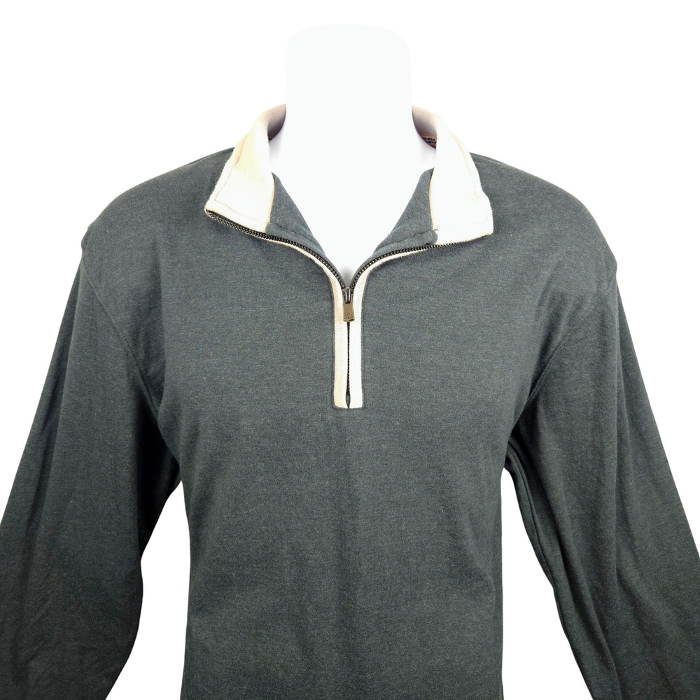 The Normal Brand Mens Green Long Sleeve Quarter Zip Pullover Shirt Size Large